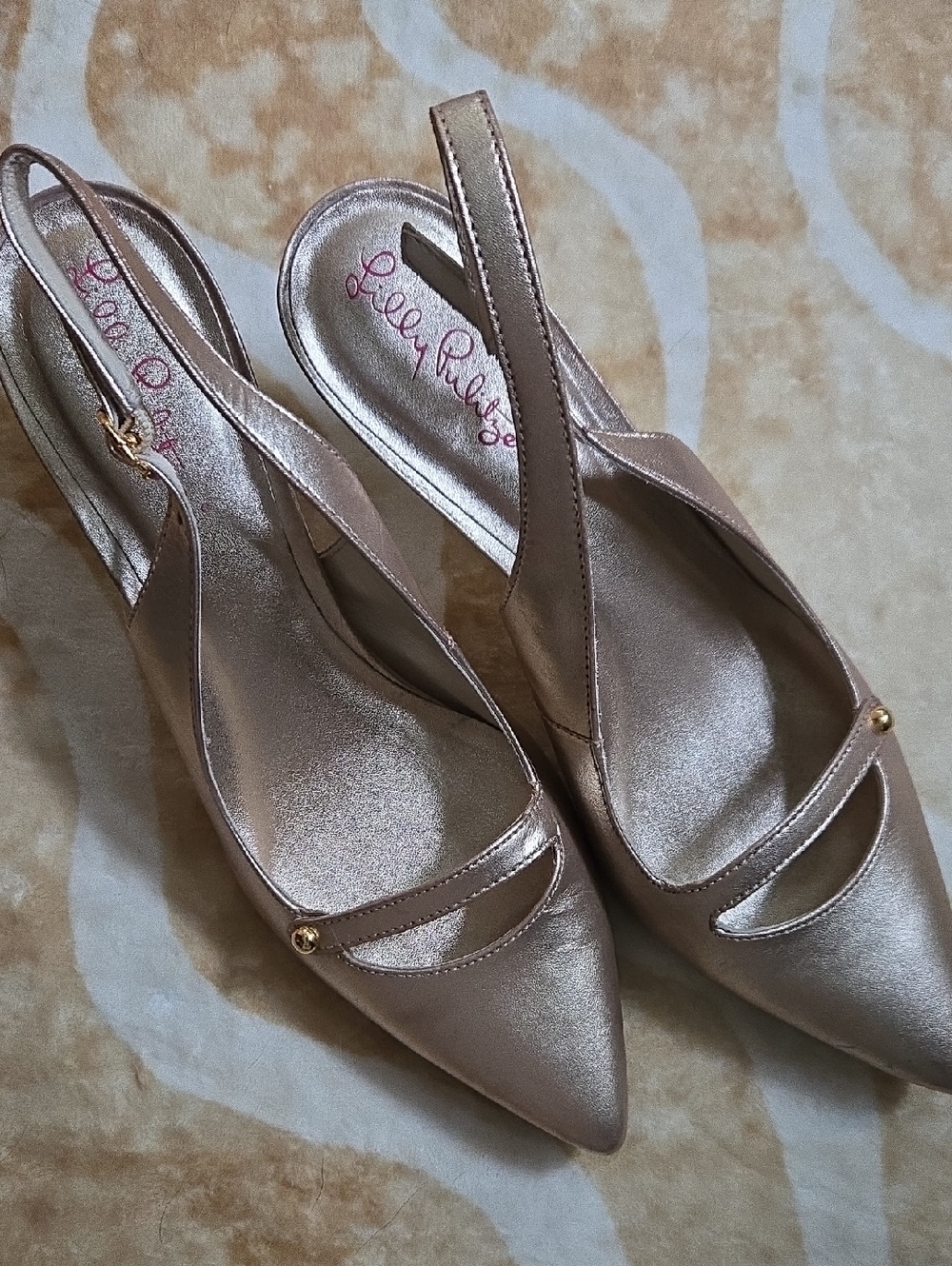Lilly Pulitzer Gold Kitten Heels